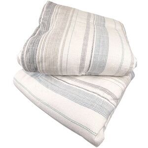 Pottery Barn 100% Cotton Clayton Comforter Striped Pillow Sham Set King Size